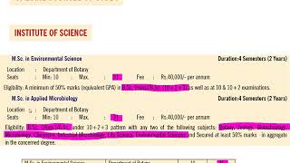 Information regarding BHU PET 2019 in Life Science subjects