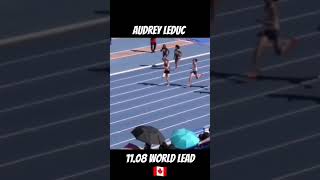 Audrey Leduc Run A World Lead Of 11.08 0.3 Florida Relay