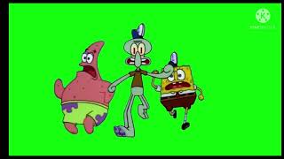 Spongebob Is All Running In Green Screen