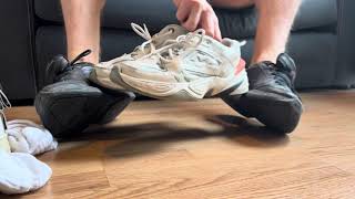 Barefoot Shoeplay & Stomping In Nike Air Force 1 07 Lv8 Utility & Nike Air Monarch
