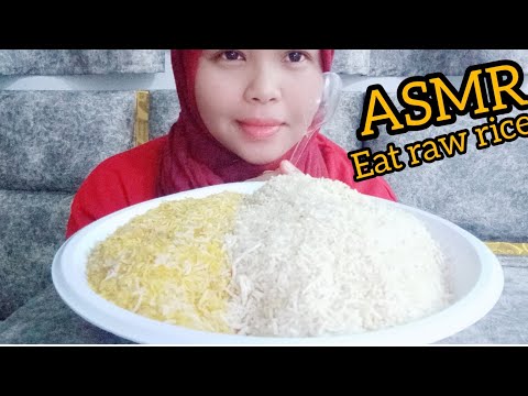 ASMR:RAW RICE EATING from a large plate !!makan beras mntah dri piring besar 😘