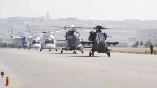ATAK helikopteri, 4 adet GÖKBEY helikopteri ile kol uçuşu yaptı - Cumhuriyet’in 