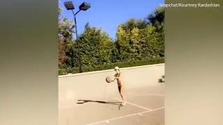 Kourtney Kardashian Flaunts Bikini Body While Shooting Some Hoops