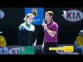 Kim Clijsters chided commentator Todd Woodbridge at the Australian Open