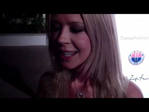 Tara Reid interviewed at Domingo Zapata's Oscar Art Show presented by Mr. C Beverly Hills