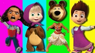 Wrong Heads Moana Masha Bears Ryder Paw Patrol Family Song And Learn Colors
