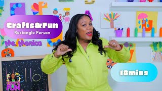 Preschool Arts & Crafts - Rectangle Shape Person - Crafts & Fun with Ms. Monica