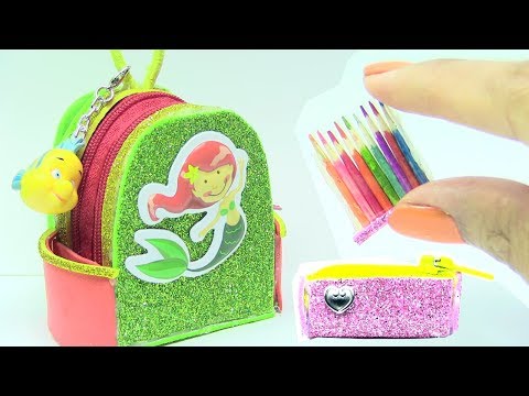 Hướng Dẫn Làm Bóp Viết, Ba Lô Công Chúa Ariel, Hộp Bút Chì Màu Cho Búp Bê (CHỊ BÍ ĐỎ)