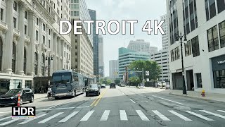 Driving Detroit 4K Hdr - Ford Global Hq To Downtown Detroit - Usa
