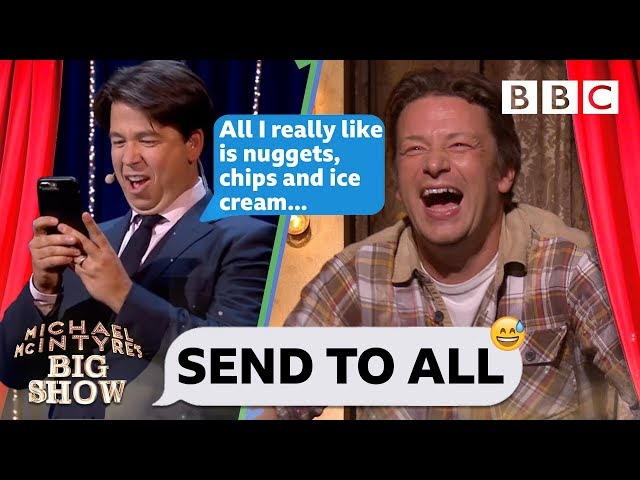 Jamie Oliver Can Only Watch As A Text Is Send To All His Contacts - Video