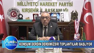 Mhp Kirşehi̇r İl Başkani Ari̇f Kiliç Komşum Derdi̇n Derdi̇mi̇zdi̇r Toplantilari Başliyor Dedi̇