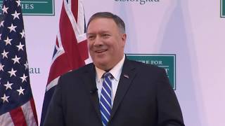 US secretary of state Mike Pompeo: US-Australia Relations