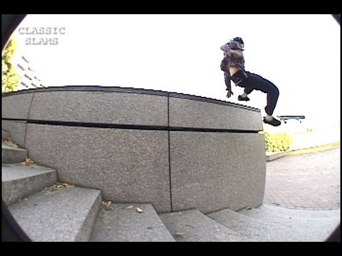 Skateboarder Vs. 10 Stair Ledge Classic Slams #13 Fail