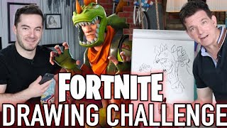 Blind Video Game Drawing Challenge ft. CaptainSparklez (God of War, Overwatch, Fortnite)