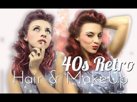 40s Retro PinUp Look/Victory Roll // Hair & Make Up Tutorial //Get ready with me! - YouTube