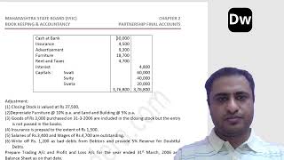 Lecture 12 - Partnership Final Accounts Part 12 - Account - 12th Commerce - Maharashtra State Board