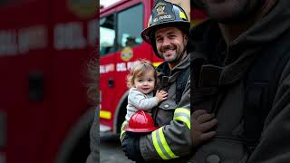 Handsome Fireman Dad With Adorable Daughterpart-1
