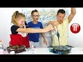 PAUSE SLIME CHALLENGE with Our DAD!!!
