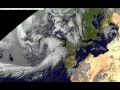 Satellite imagery showing deepening area of low pressure across the UK