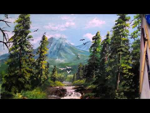 MELUKIS PEMANDANGAN | Painting a landscape eps 3 | cat akrilik di atas kanvas
