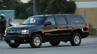 Japanese Prime Minister Shinz? Abe's motorcade departing Mar-A-Lago Palm Beach.