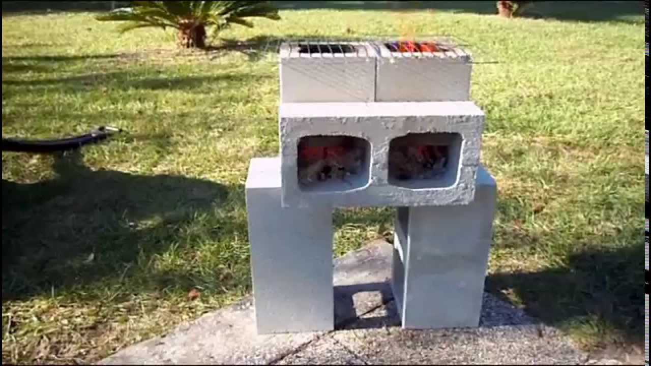 How To Build A Cinder Block Rocket Stove - YouTube
