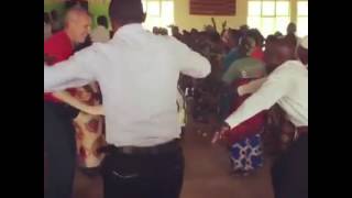 Dean Buse Dancing With Members Of New Life Church In Rwanda