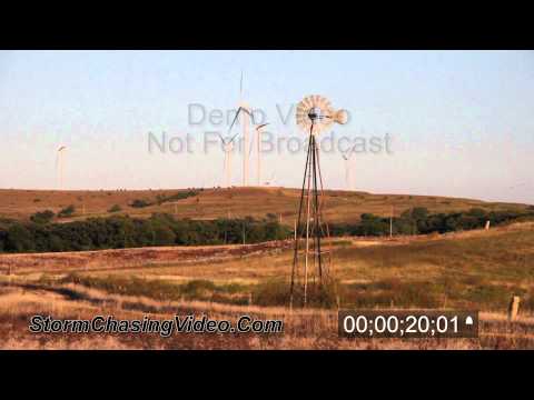 Windmill - Wind Farm Electric Farm Stock footage B-Roll