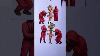 Ballerina Cappucina X Soldier Squid Game Vs Zombie Ballerina Papper Craft