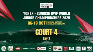 Live Court 4 Yonex-Sunrise Bwf World Junior Championships 2025 Suhandinata Cup Day 2