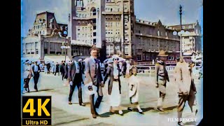 1919 - Atlantic City Boardwalk New Jersey - Old Film In Color