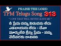 నీ ప్రేమ నన్ను విడువను లేదు | 👇English Lyrics | Telugu Song 313 | Ni prema nannu viduvanu ledu