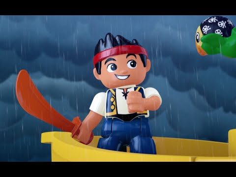 Stormy Seas - LEGO DUPLO - Jake’s Buccaneer Blast In the midst of raging storms, help Jake race against Captain Hook for the sunken Pirate Piece of King Neptune. For more of ...