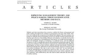 How To Use Innovations In Methods And Data To Improve Your Research And Advance Knowledge