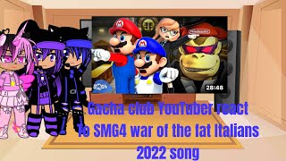 Gacha Club Youtuber React To Smg4 War Of The Fat Italians2022 Song Credit From Smg4