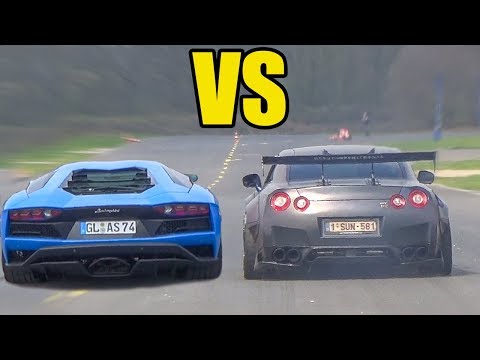 NISSAN GTR R35 vs LAMBORGHINI AVENTADOR 🚀*ACCELERATION SOUND*🚀