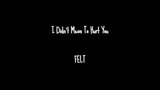 Watch Felt I Didnt Mean To Hurt You video