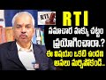Right To Information Act | RTI Details By Advocate Kalanidhi Sanjeeva Kumar | Usage Of RTI Act |TXTV