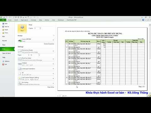 Excel Xây dựng Bài 11: Tạo Header & Footer Page Setup