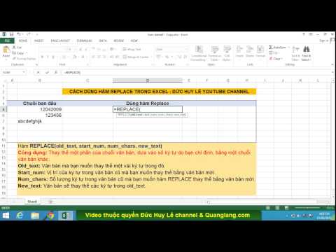 Cách dùng hàm Replace trong Excel