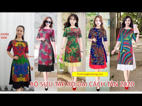 Áo dài cách tân nữ 2020 đẹp hiện đại trung niên tuổi 40, 50, 60 cao cấp sang trọng