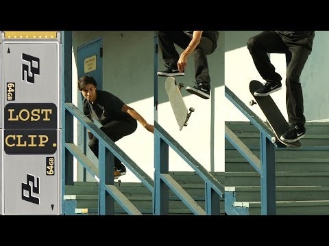 Oscar Meza Lost & Found Skateboarding Clip #47 Kickflip Nosegrind