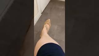 Heathers Tan Flats Shoeplay 2