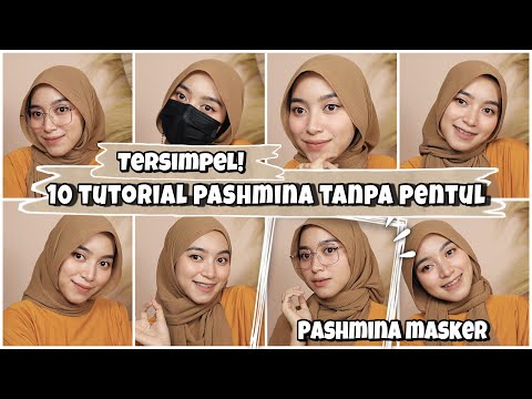 15 Tutorial Pashmina Tanpa Pentul ll Pashmina Plisket dan Hijab Instan - YouTube