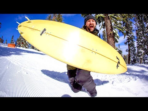 SNOWBOARDING A SURFBOARD IN LAKE TAHOE?!