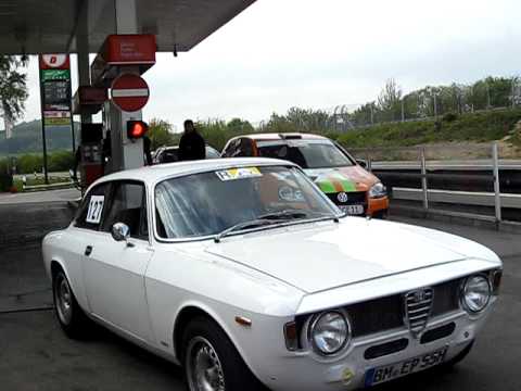 Alfa Romeo GT Junior at gas station near the Nurburgring