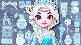 Paper Diyunboxing Asmr Elsa Mermaid Makeup Outfit Nailsblind Bag Suprise Emma Diy