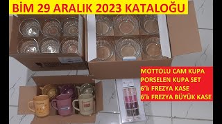 Bi̇m 29 Aralik 2023 Kataloğu Mottolu Cam Kupa- Porselen Kupa Set- 6Lı Frezya Kaseler