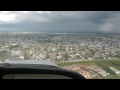 Cocpit view landing a Cessna 172 at Zorg en Hoop airport (SMZO)