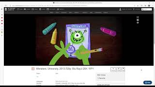 Monsters University Intro 2013 720P Blu Ray X 264 Yify Free Download, Borrow, And Streaming